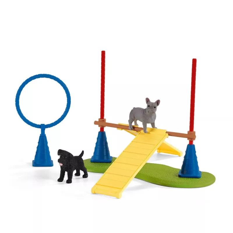 schleich Farm Life Cuccioli Agility Training, Farm World, 3 anni, multicolore