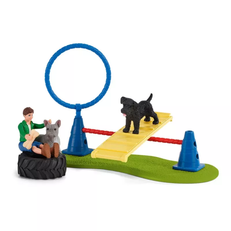 schleich Farm Life Cuccioli Agility Training, Farm World, 3 anni, multicolore