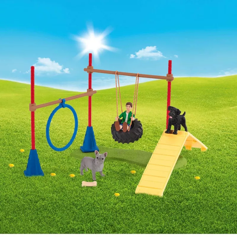 schleich Farm Life Cuccioli Agility Training, Farm World, 3 anni, multicolore