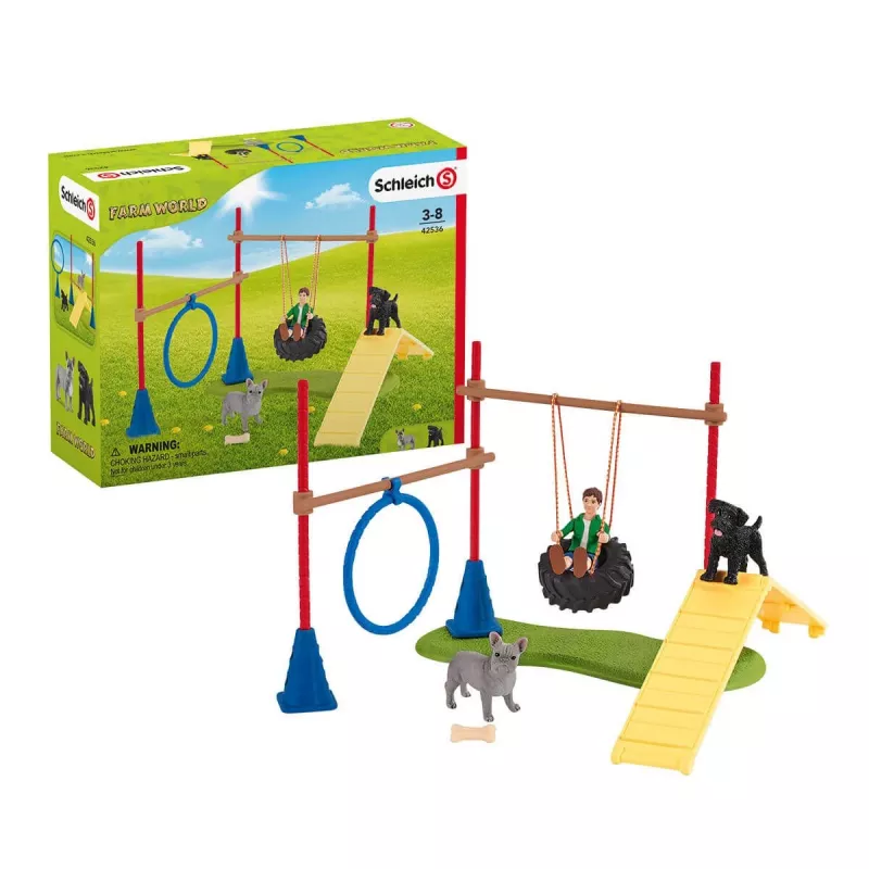 schleich Farm Life Cuccioli Agility Training, Farm World, 3 anni, multicolore
