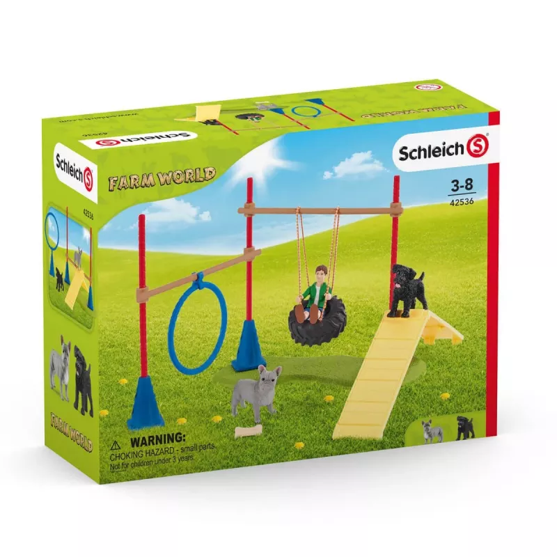 schleich Farm Life Cuccioli Agility Training, Farm World, 3 anni, multicolore
