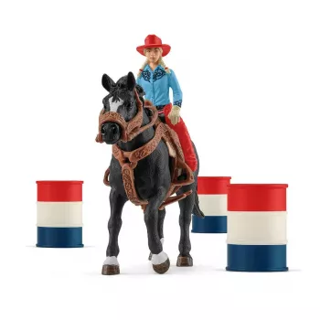 schleich Cowgirl Barrel Racing Fun, 3 anni, multicolore
