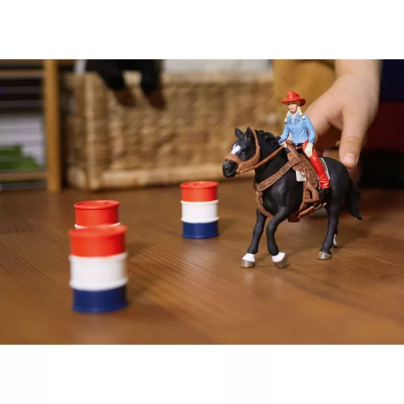 schleich Cowgirl Barrel Racing Fun, 3 anni, multicolore