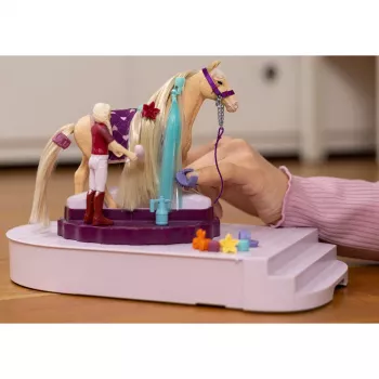 schleich HORSE CLUB Sofia's Beauties Stazione di cura per cavalli, setole per spazzola, cavalli, 3 anni, multicolore