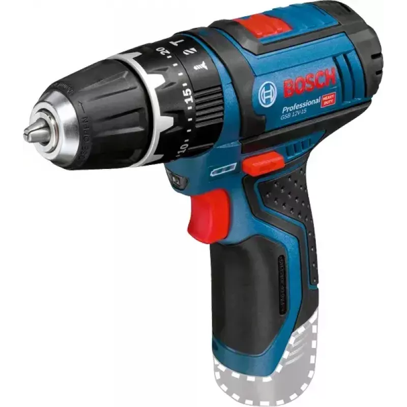 Trapano a pistola Bosch GSB 12V-15, 1300 giri/min, batteria 2 Ah
