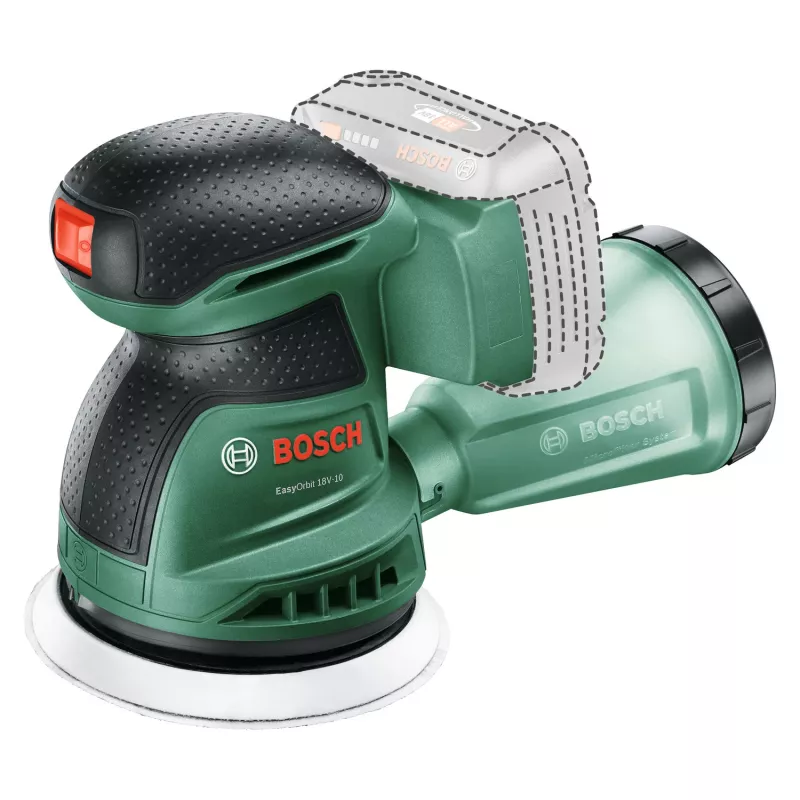 Bosch EasyOrbit 18V-10 (Baretool), Levigatrice orbitale, Nero, Verde, Plastica, Germania, 23000 giri/min, 1 mm