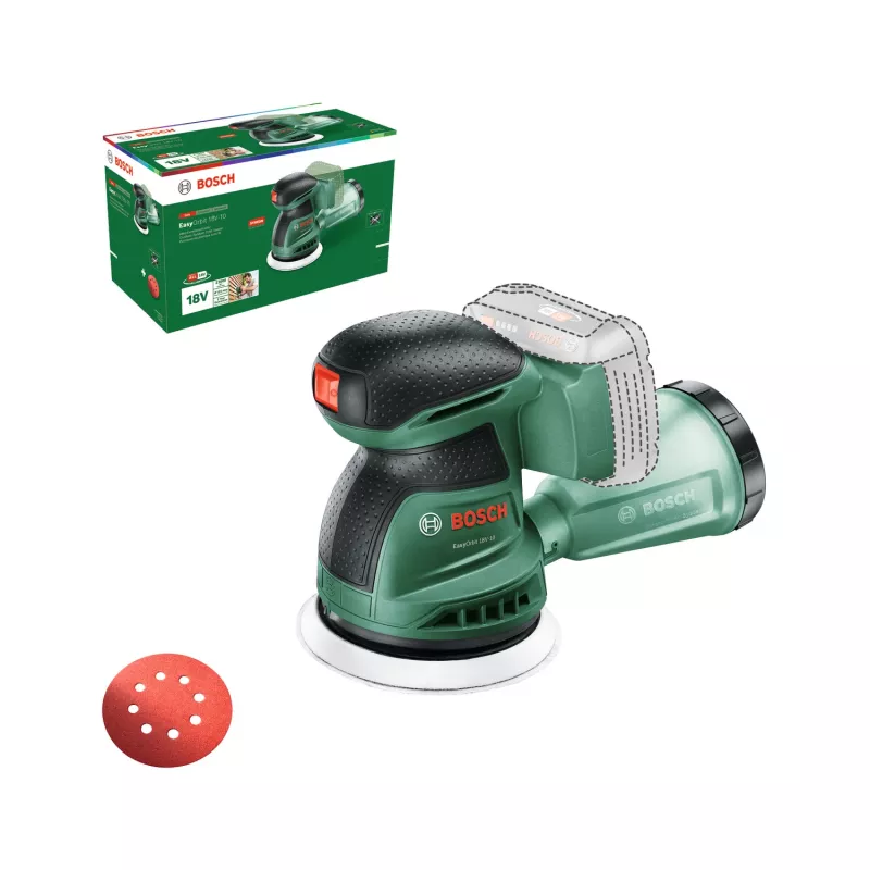 Bosch EasyOrbit 18V-10 (Baretool), Levigatrice orbitale, Nero, Verde, Plastica, Germania, 23000 giri/min, 1 mm