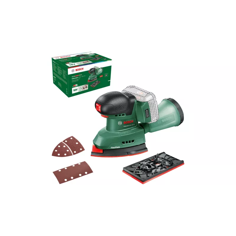 Bosch UniversalSander 18V-10 Levigatrice orbitale 22000 OPM Nero, Verde