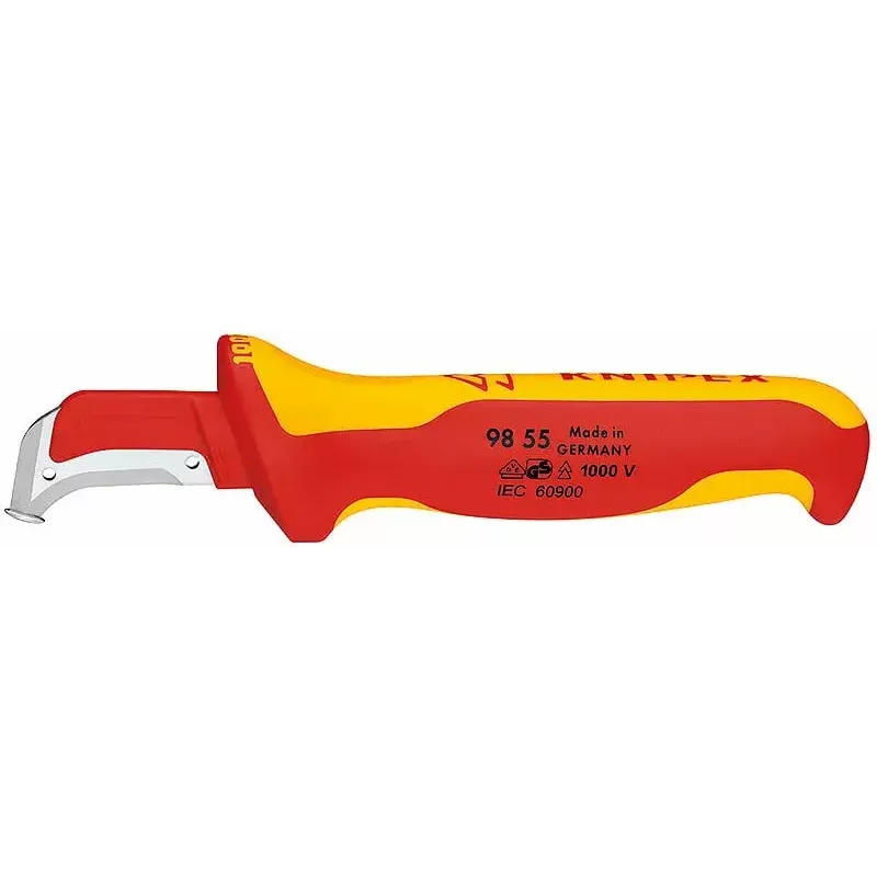 Coltello a lama fissa Knipex 009855 metallizzato rosso giallo