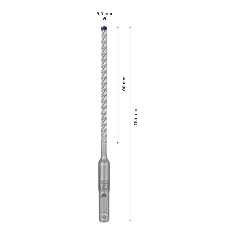 Punta Bosch SDS plus-7X 5 mm 165 mm