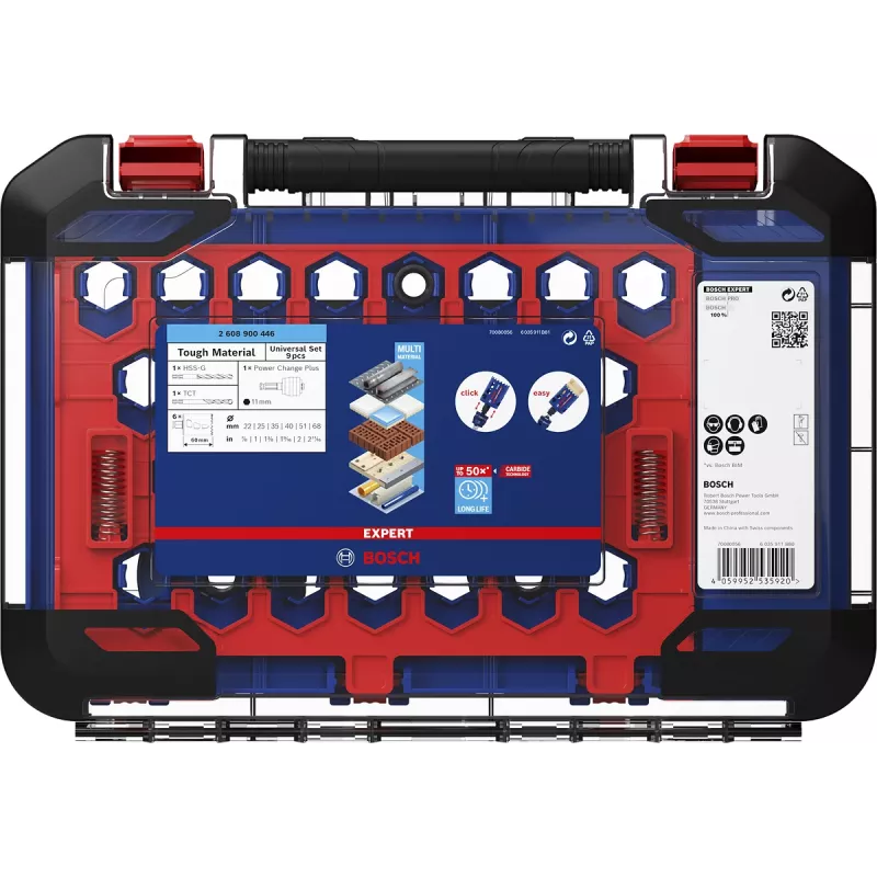 Bosch 2 608 900 448 Expert Tough Material set seghe a tazza, 14 pz., 20–76 mm