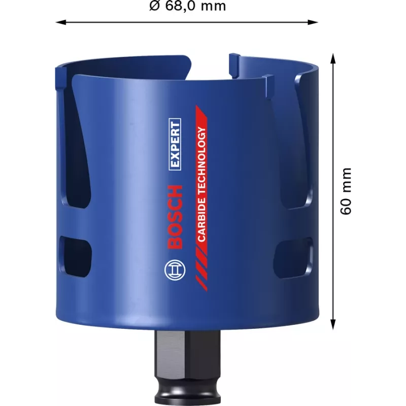 Bosch Expert 2 608 900 470 Construction Material sega a tazza, 68 mm, per mattoni, truciolare, legno tenero, plastica rinforzata con fibra di vetro, piastrelle morbide