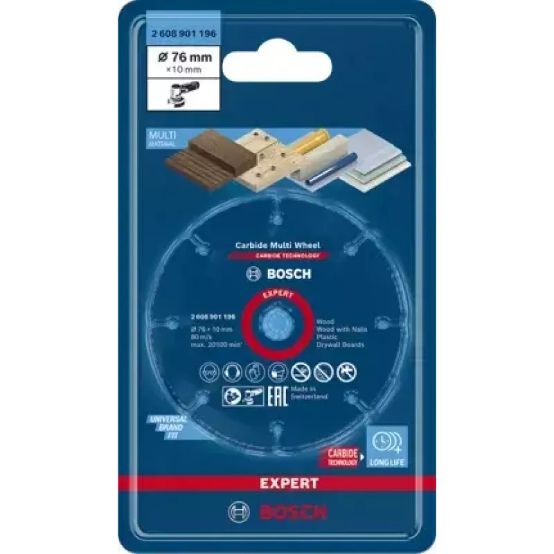 Bosch 2 608 901 196 utensile rotativo accessorio per levigatura/levigatura plastica, legno disco da taglio