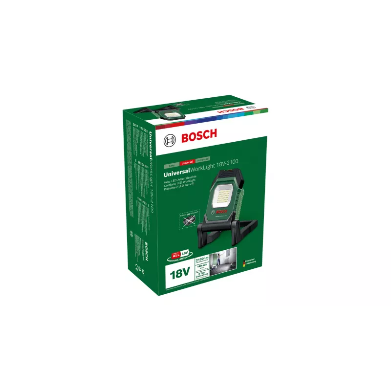 Bosch UniversalWorkLight 18V-2100 nero, verde