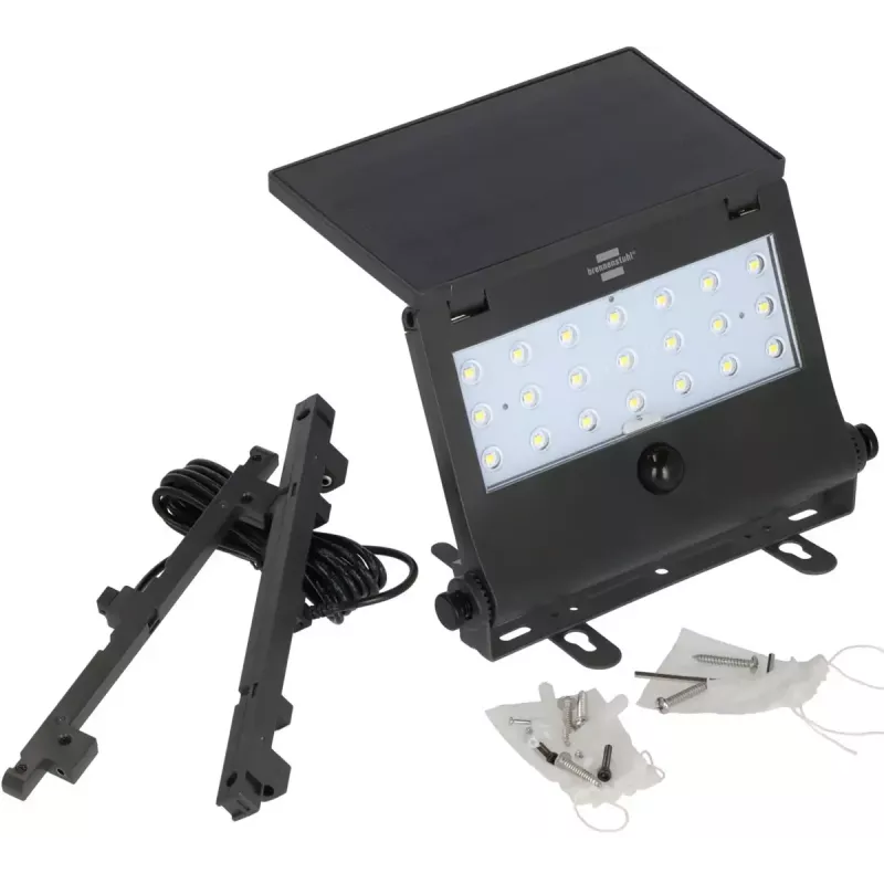 Brennenstuhl SOL 1000 Pad 1173740003 faretto LED solare da parete, 2,1 W, nero
