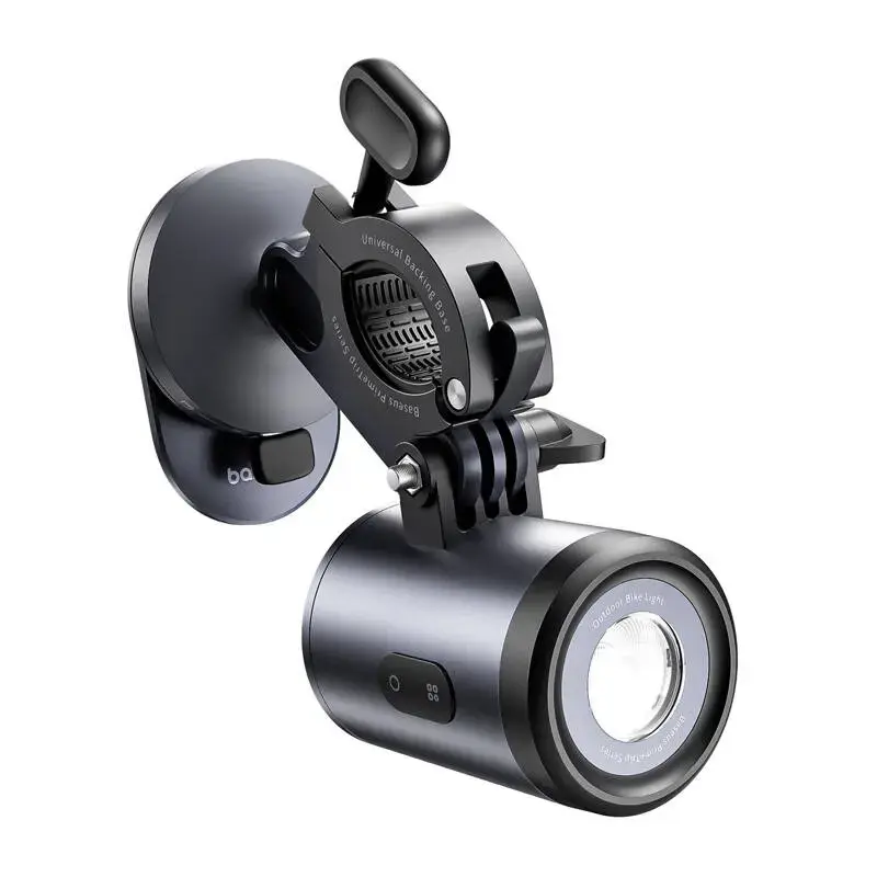 Supporto per bici Baseus PrimeTrip supporto per cellulare 2-in-1 con torcia, nero