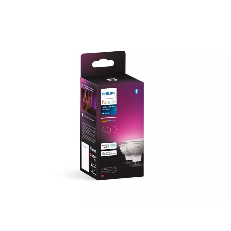 Philips Hue White & Color Ambiance MR16 GU5.3 lampadina smart a spot, 6,3 W, 2 pezzi