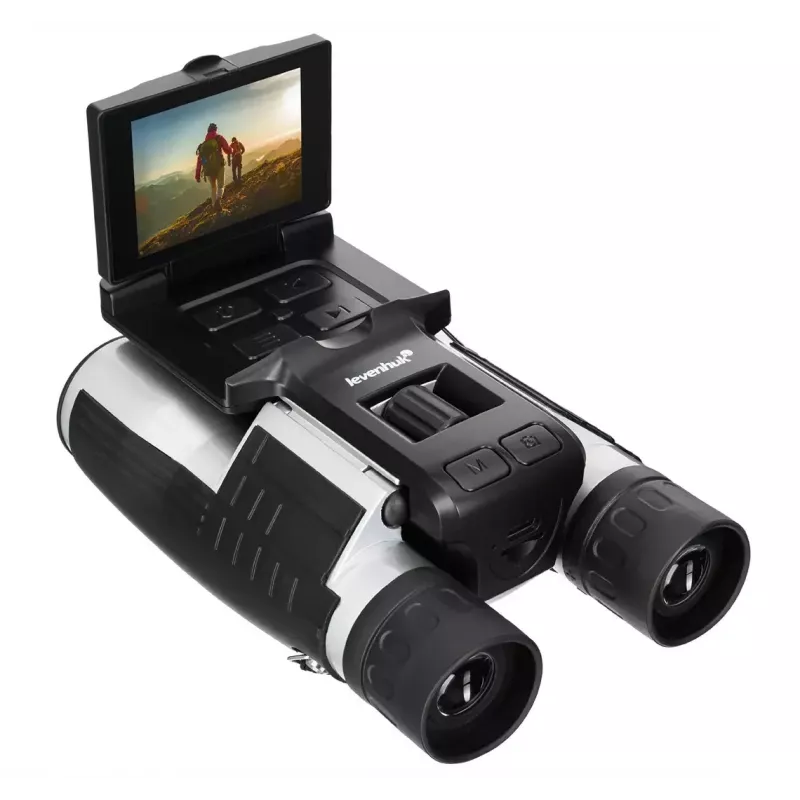 Binocolo Levenhuk Atom DB20 con ingrandimento 20x e fotocamera integrata da 2-MP, display LCD