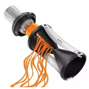 Tagliaverdure a spirale manuale GEFU Spirelli 2.0 nero argento in plastica e acciaio inox