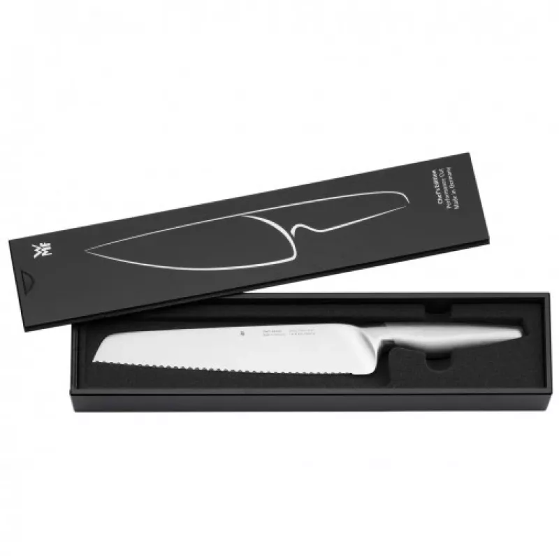 WMF Chef's Edition 1.882.026.032 coltello per pane e uso universale, spazzolato, 24 cm