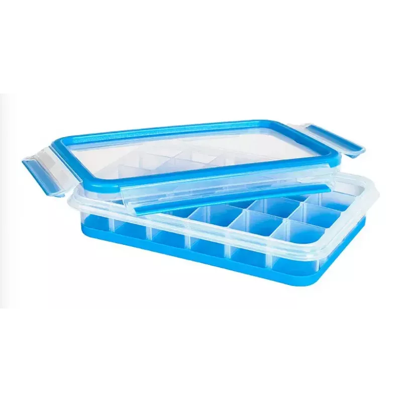 EMSA 514549 contenitore per alimenti stampo per cubetti di ghiaccio blu, trasparente 1 pz.