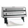 Emsa Contura 504180 distributore triplo per pellicola e pellicola trasparente, acciaio inox, argento/nero