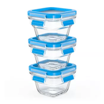 EMSA CLIP & CLOSE N10507 Set quadrato blu, trasparente 3 pz.