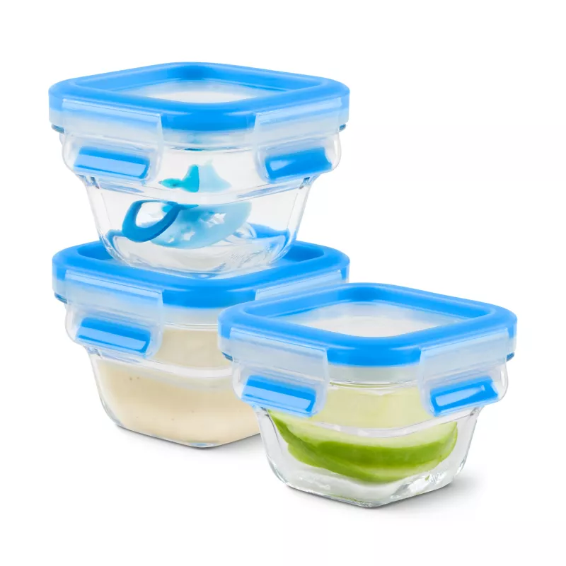 EMSA CLIP & CLOSE N10507 Set quadrato blu, trasparente 3 pz.