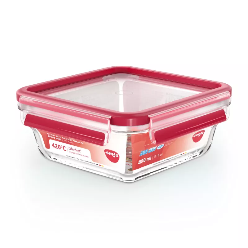 EMSA CLIP & CLOSE N10414 Box quadrata 0,8 L trasparente 1 pz.