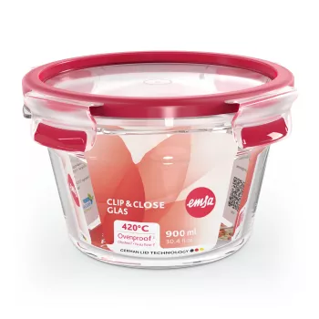 EMSA CLIP & CLOSE N10404 Contenitore rotondo 0,9 L trasparente 1 pz.
