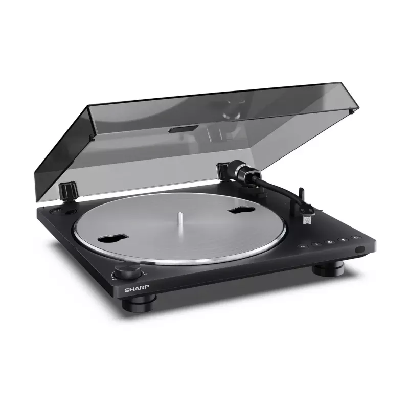 Giradischi Sharp RP-TT100 nero a trazione diretta con uscita USB per registrazione digitale
