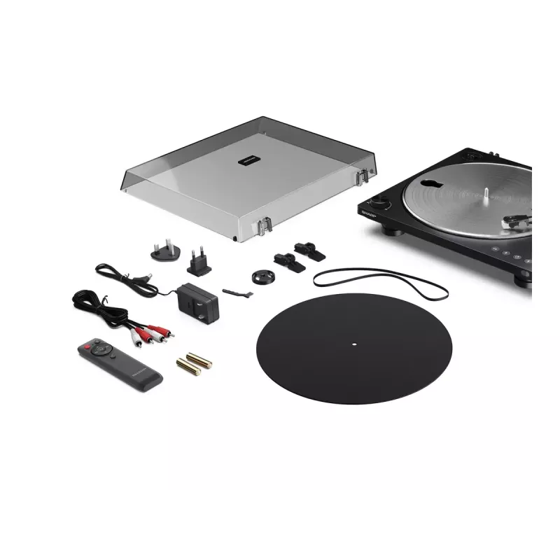 Giradischi Sharp RP-TT100 nero a trazione diretta con uscita USB per registrazione digitale