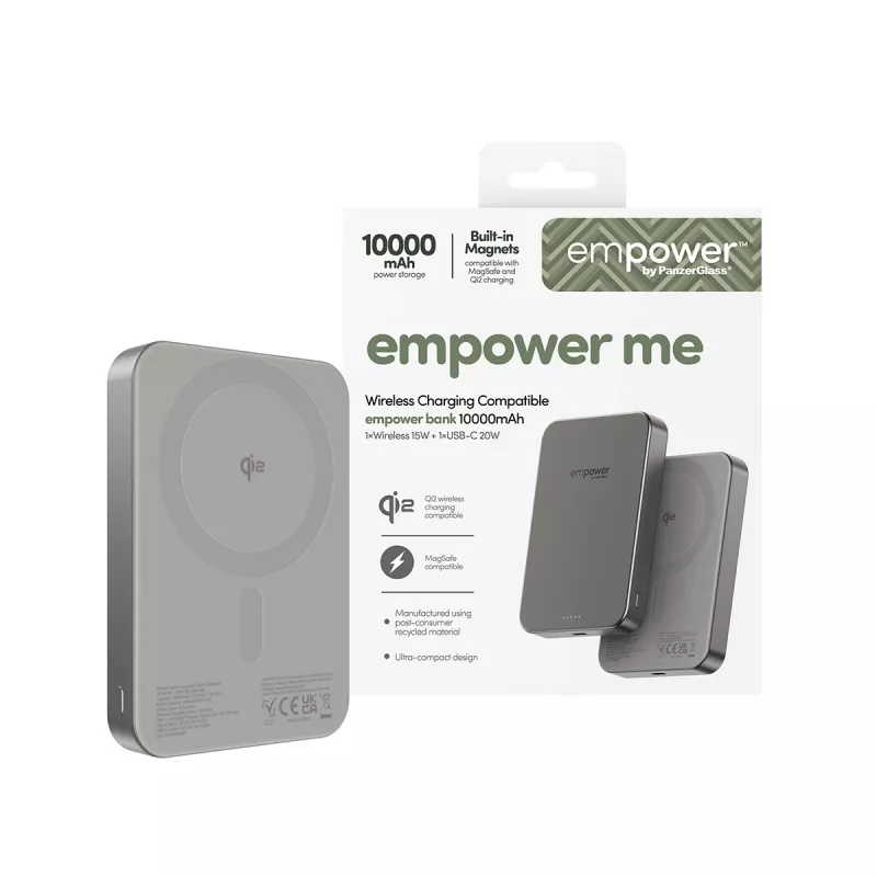 Powerbank PanzerGlass empower by empower Bank 10000mAh titanio
