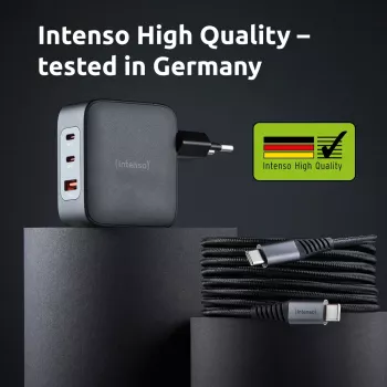Alimentatore Intenso W100ACC+C520C 100W caricabatterie rapido GaN nero