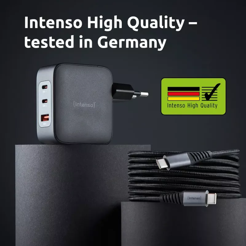 Alimentatore Intenso W100ACC+C520C 100W caricabatterie rapido GaN nero