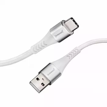 Intenso A315C 7901102 cavo da USB-A a USB-C, USB 2.0, 3 A, PD fino a 60 W, nylon, 1,5 m, bianco