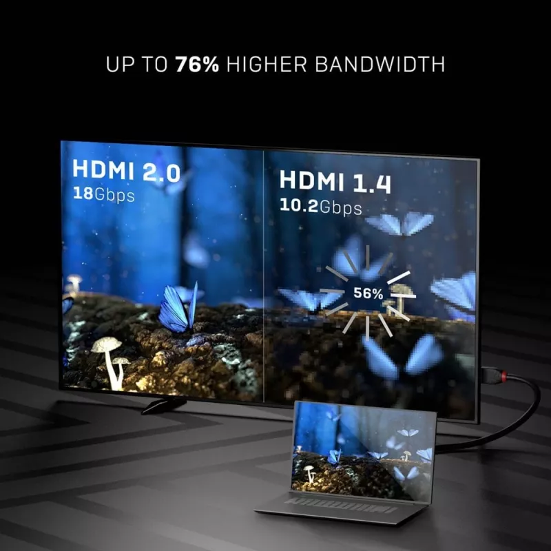 Cavo HDMI High Speed Lindy 0,5 m, Black Line
