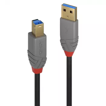 Cavo Lindy 0,5m USB 3.2 Type-A a B, 5 Gbit/s, Anthra Line