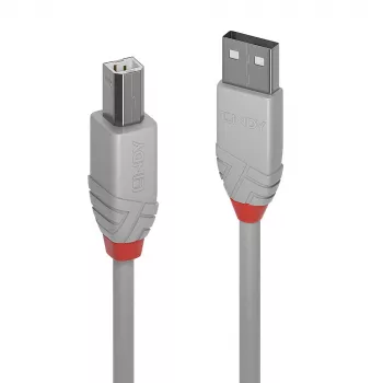 Lindy cavo USB 2.0 Type-A a B 5 m, Anthra Line, grigio