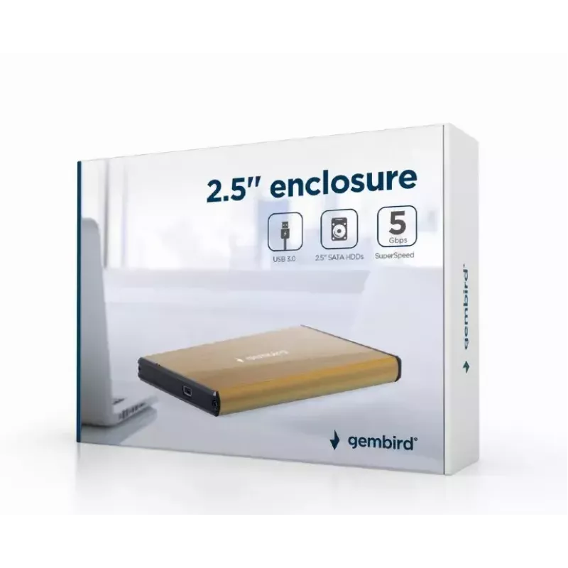 Case HDD Gembird EE2-U3S-3-GL per dischi SATA da 2,5