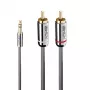 Lindy 5m Cavo audio 3,5mm jack a RCA, Cromo Line, 3,5mm jack, connettore maschio, 2 x RCA, connettore maschio, 5 m, antracite