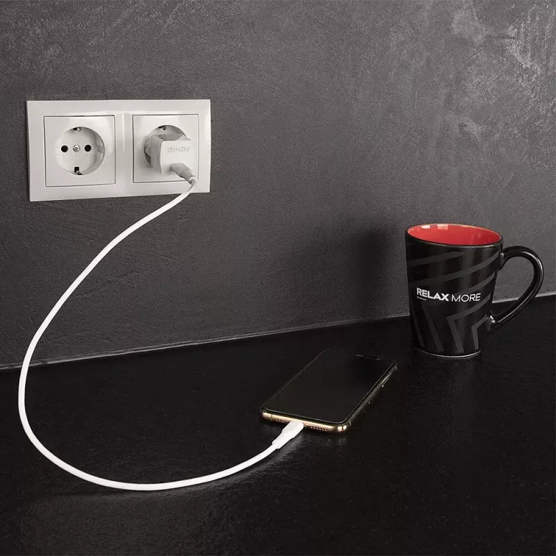 Caricabatterie da interno Lindy 73410 Caricabatterie per dispositivi mobili smartphone bianco