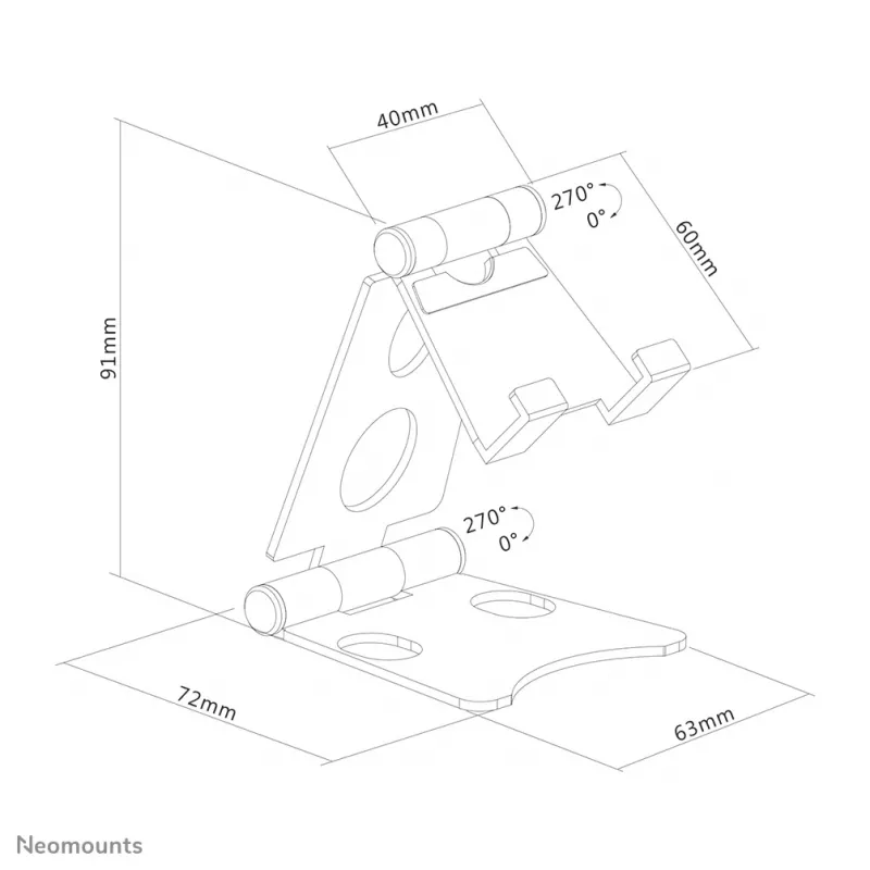 Supporto per telefono Neomounts DS10-150SL1 fino a 4,7 pollici - pieghevole - universale