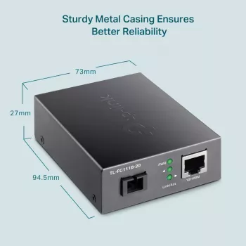 Convertitore multimediale TP-Link 10/100 Mbit/s RJ45 a 100 Mbit/s Singlemode SC WDM bidirezionale