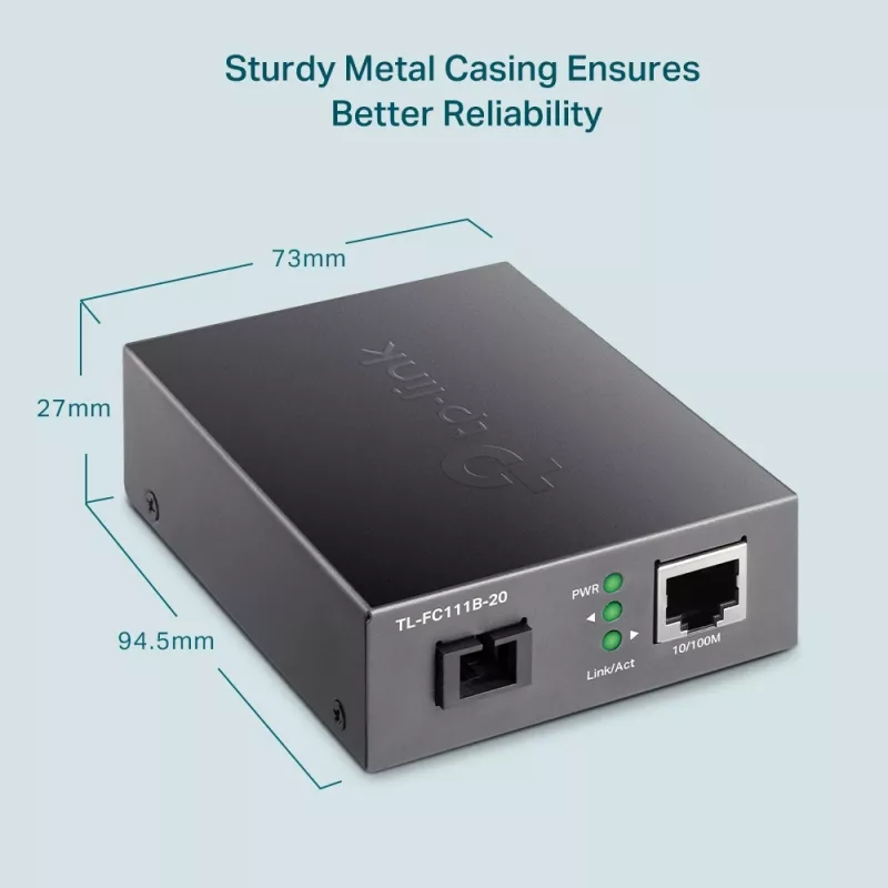 Convertitore multimediale TP-Link 10/100 Mbit/s RJ45 a 100 Mbit/s Singlemode SC WDM bidirezionale