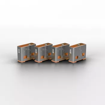 Blocco porte USB Lindy (senza chiave) - confezione da 10, codice colore: arancione