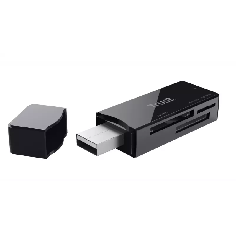 Trust Nanga 21935 lettore di schede, USB 3.1 Gen 1, Type-A, SD/microSD/MS, nero