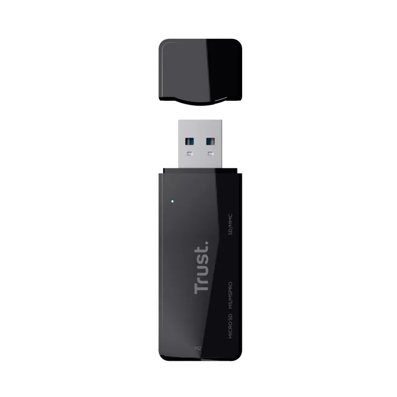 Trust Nanga 21935 lettore di schede, USB 3.1 Gen 1, Type-A, SD/microSD/MS, nero