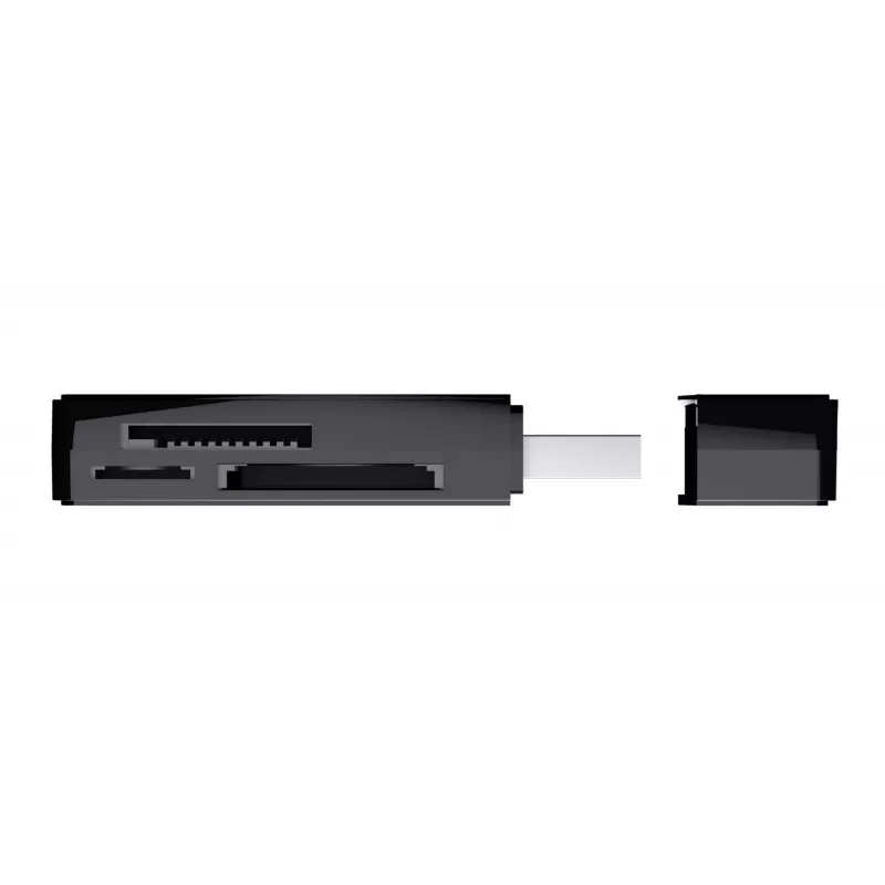 Trust Nanga 21935 lettore di schede, USB 3.1 Gen 1, Type-A, SD/microSD/MS, nero