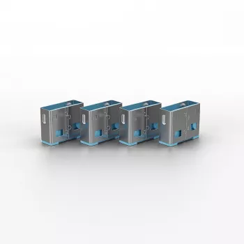 Blocco porte USB Lindy senza chiave confezione da 10 codice colore blu